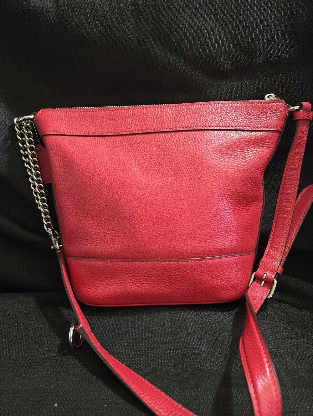 Coach Legacy Red Pebbled Leather Crossbody Bag EUC - Picture 7 of 11